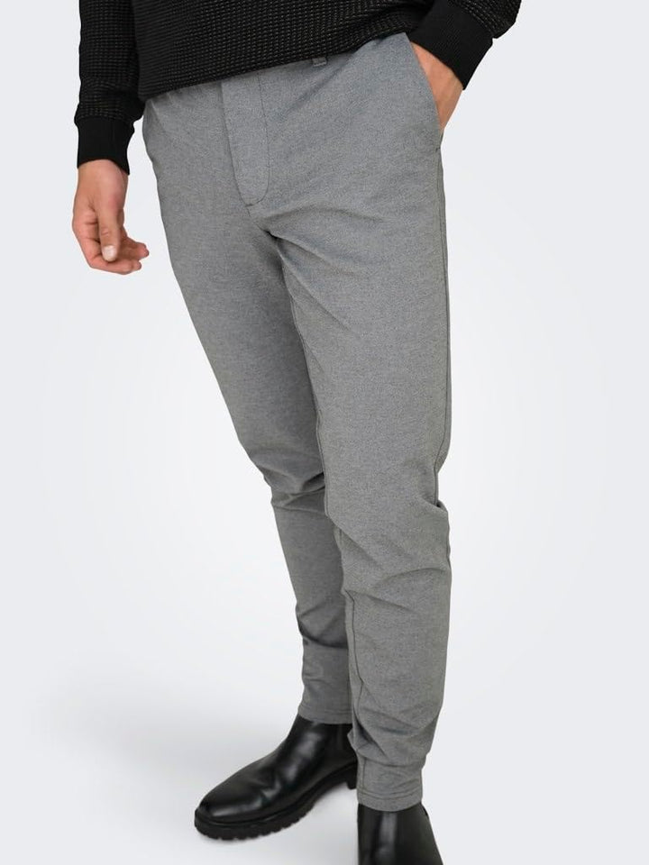 Only &amp; Sons Male Chino Hose ONSMARK Slim Fit Chino Hose | Chino trousers 27W / 30L B: Medium Grey Me