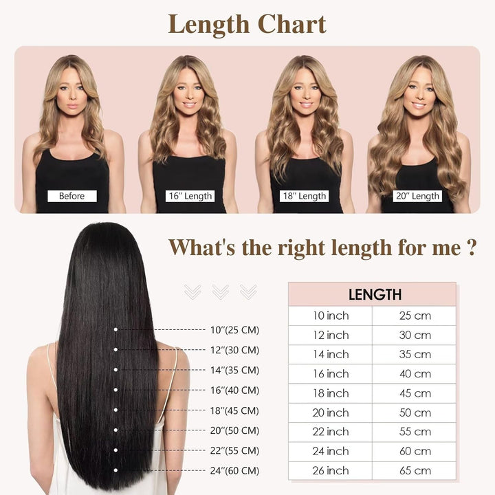 TESS Extensions Echthaar Clip in Haarteile Dunkelbraun 