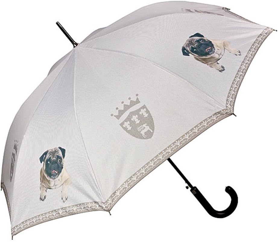 VON LILIENFELD Regenschirm Mops Hund Auf-Automatik Stabil Stockschirm Damen Herren