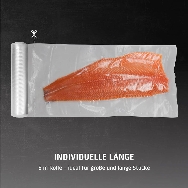 CASO 6 Sterne Profi-Folienrollen 30 x 600 cm, 2 Rollen, für alle Vakuumierer, SousVide-geeignet, wie