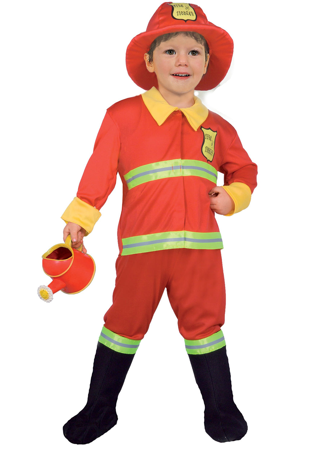 Hallo- Baby Feuerwehrmann Kostüm Kind (Grösse 4-6 Jahre), rot, 4-6 Jahre, 14788.4-6
