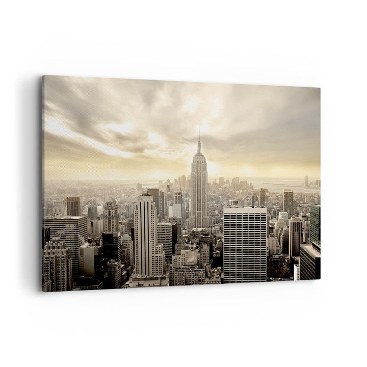 Bilder auf Leinwand 100x70cm Leinwandbild Stadt Wolkenkratzer Manhattan New York Gross Wanddeko Bild