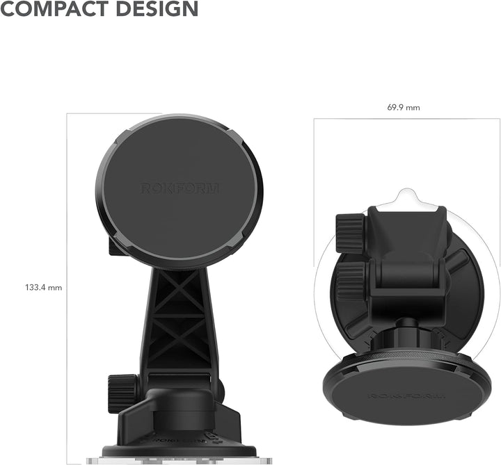 ROKFORM - Verstellbare magnetische Telefonhalterung für Windschutzscheibe, kompatibel mit MagSafe-Sc