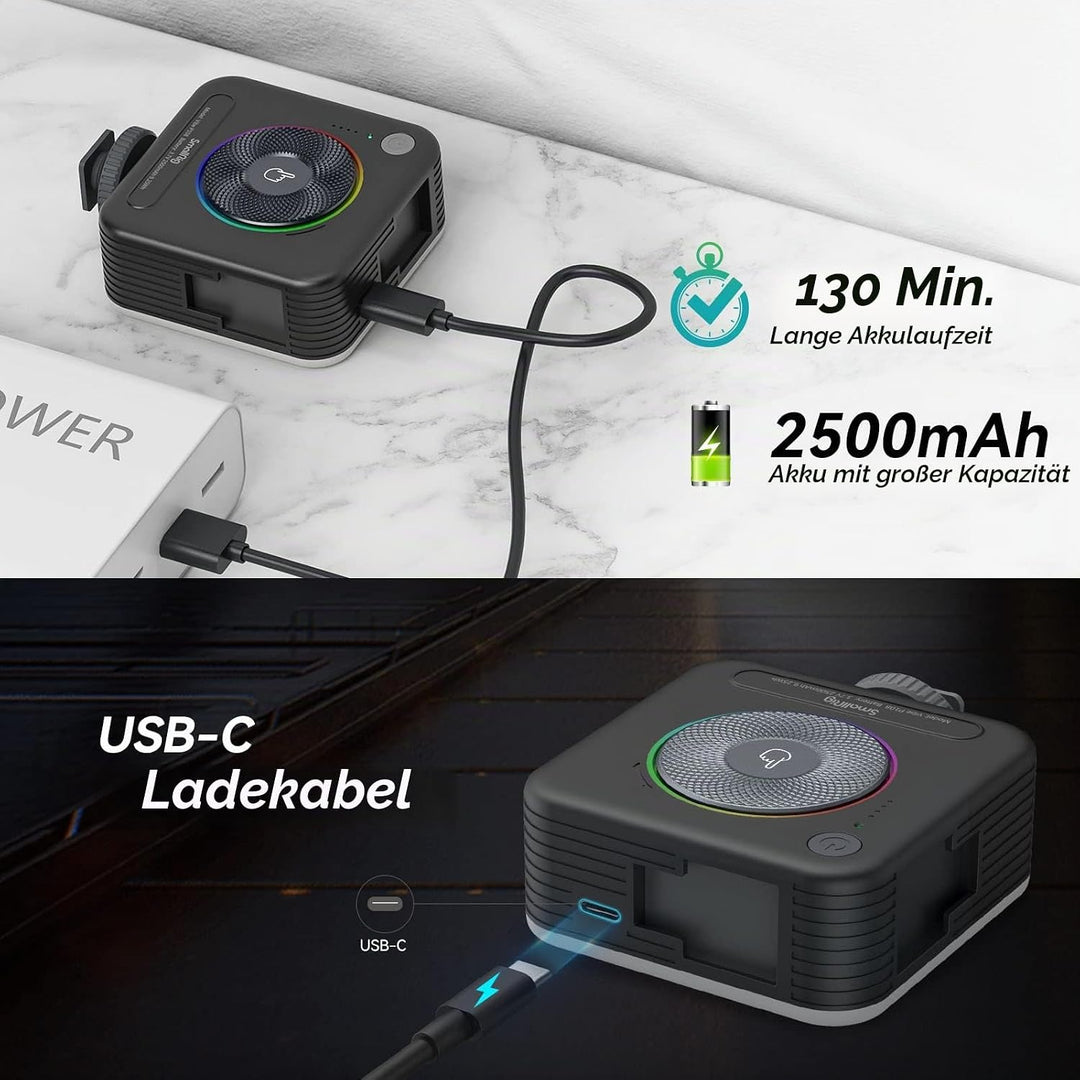 SMALLRIG RGB-Videoleuchte mit Integriertem 2500mAh-Akku, 108 RGB-Perlen Video Licht RGB mit 12 Licht