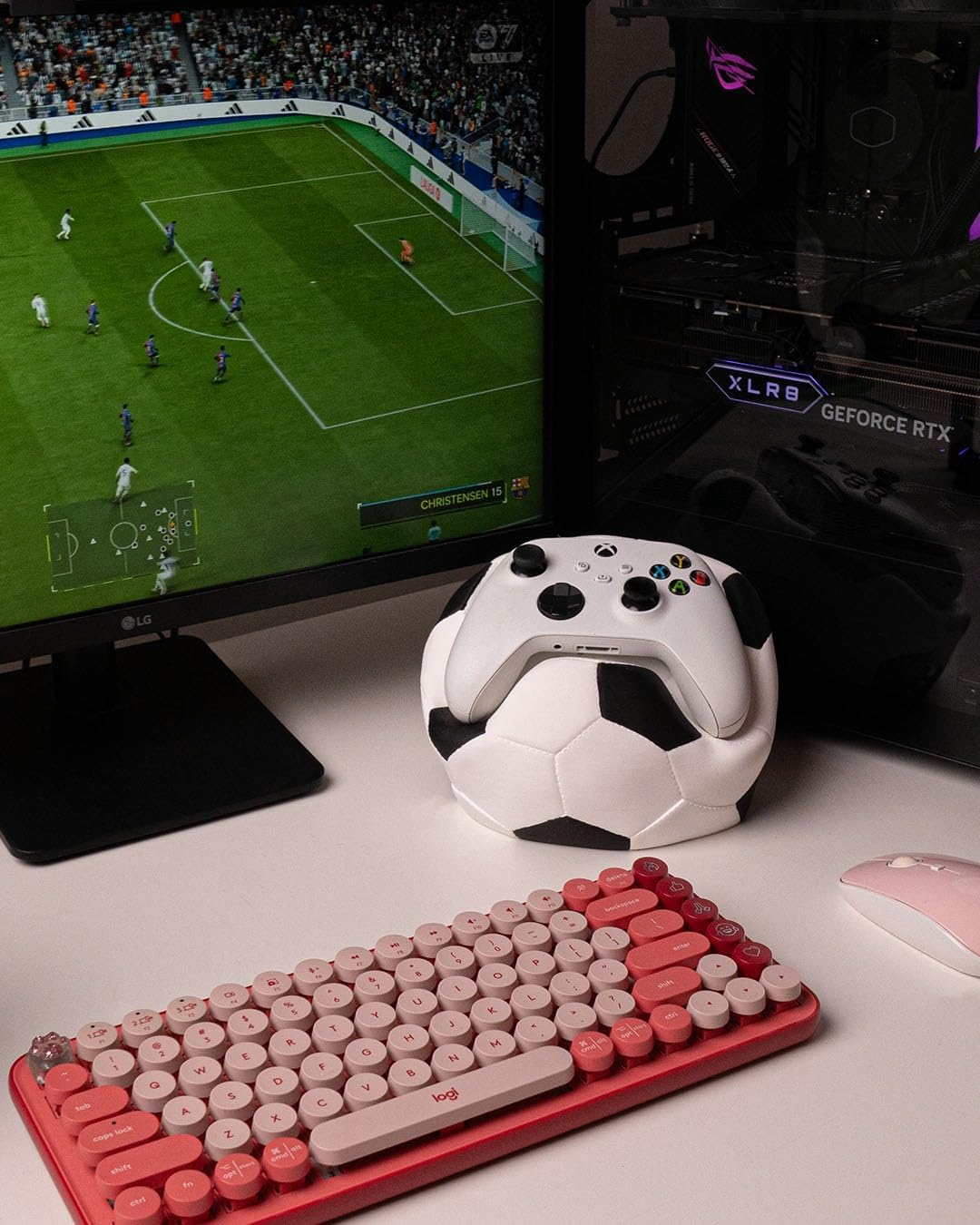 Controller-Halter Fussball – 3D-Gedruckter Standfuss für PlayStation & Xbox | Gamepad Ständer | Deko