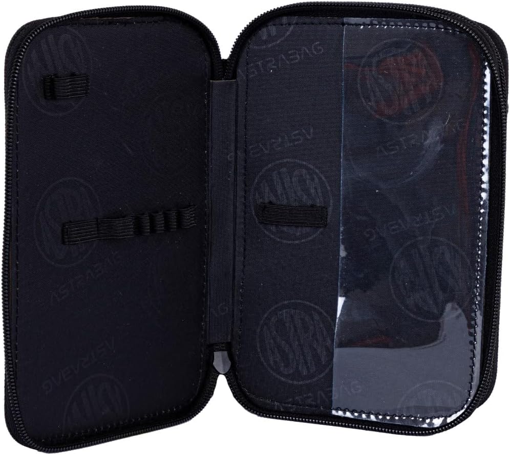 ASTRABAG Blue Pixel 3-Fach Mäppchen Federmappe Gefüllt dreifaches Federmäppchen, Schüleretui 3-stöck