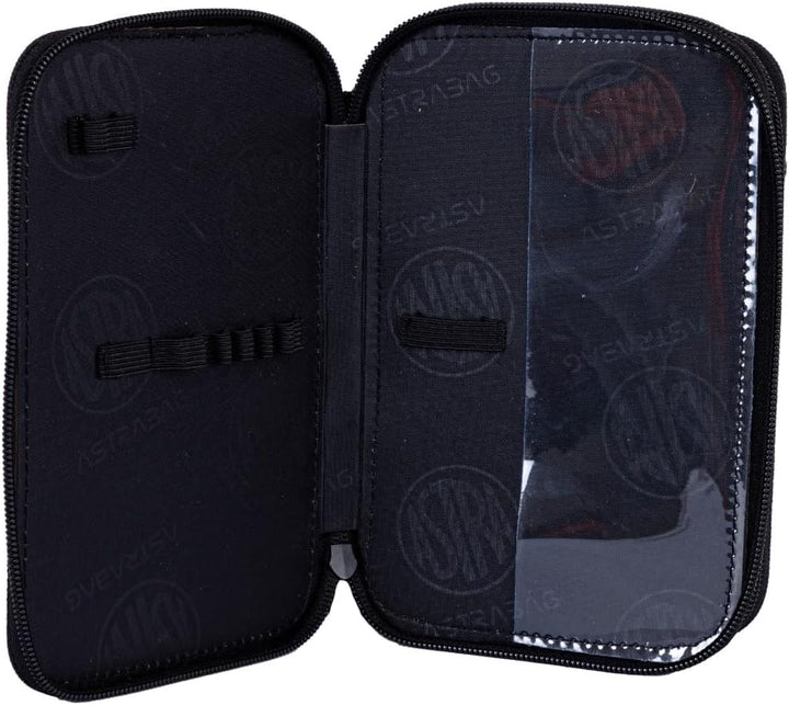 ASTRABAG Blue Pixel 3-Fach Mäppchen Federmappe Gefüllt dreifaches Federmäppchen, Schüleretui 3-stöck