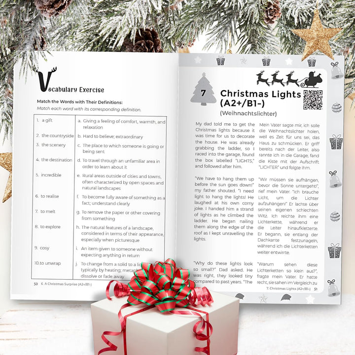 Happy Christmas! Englische Kurzgeschichten Adventskalender inkl. Audiodateien für Erwachsene - mit 2