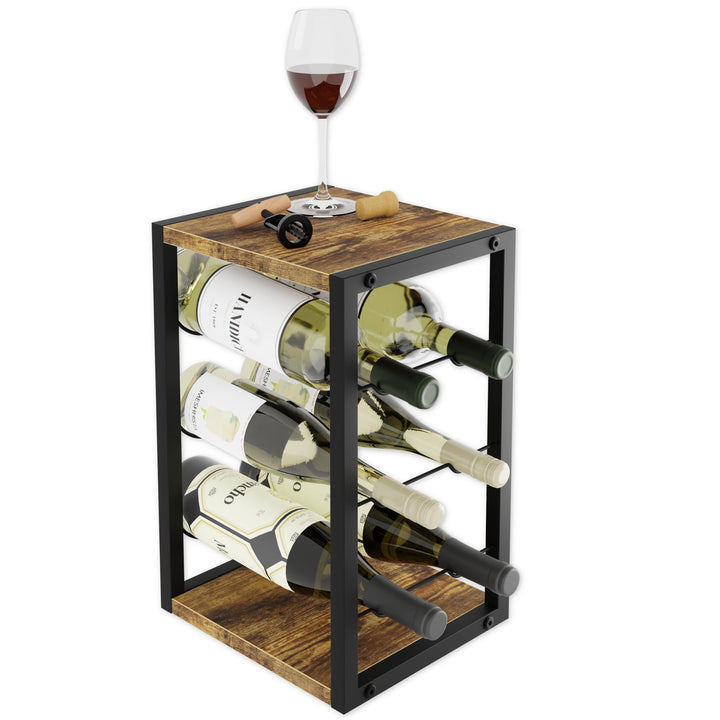 Lenmar - Metall Weinregal für 6 Flaschen | LOFT 2-6 | Kompakt Maximierte Kapazität | Modernes Design