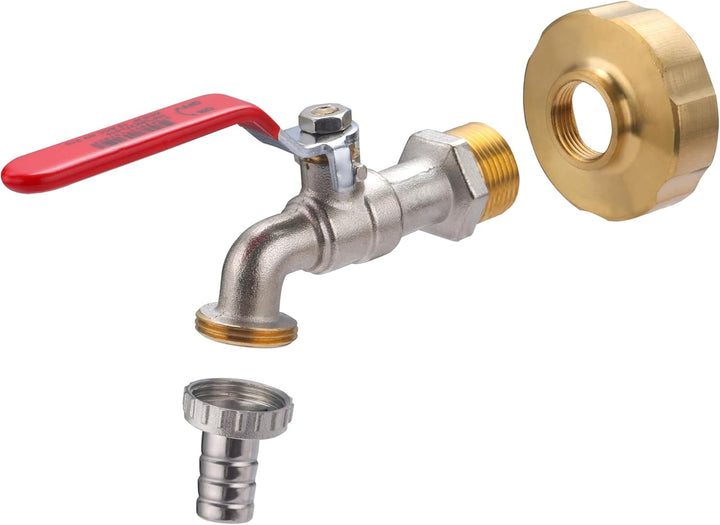 AROZ Wasserhahn, Vierteldrehung + Adapter S60 – weiblich 20 x 27 (3/4) Robinet quart de tour, Robine