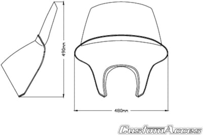 Customacces Batwing SML Langer Scheibe Transparent Puig ref.21074W für Indian Scout Bobber 18'-21' C