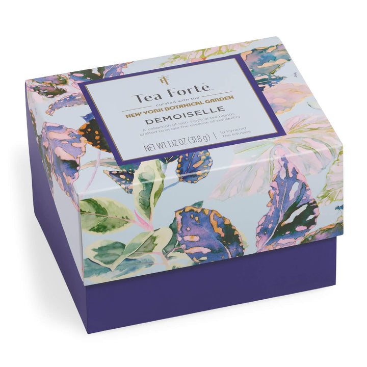 Tea Forte Geschenk-Set mit Kaffeetasse, Teetablett und 10 handgefertigten Pyramiden-Tee-Ei (Demoisel