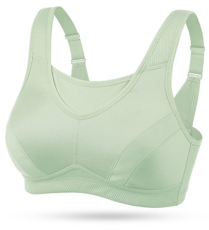Wingslove Damen Sport BH ohne Bügel Nicht Gepolstert High Impact Bustier Halt Joggen BH 75D Grün, 75