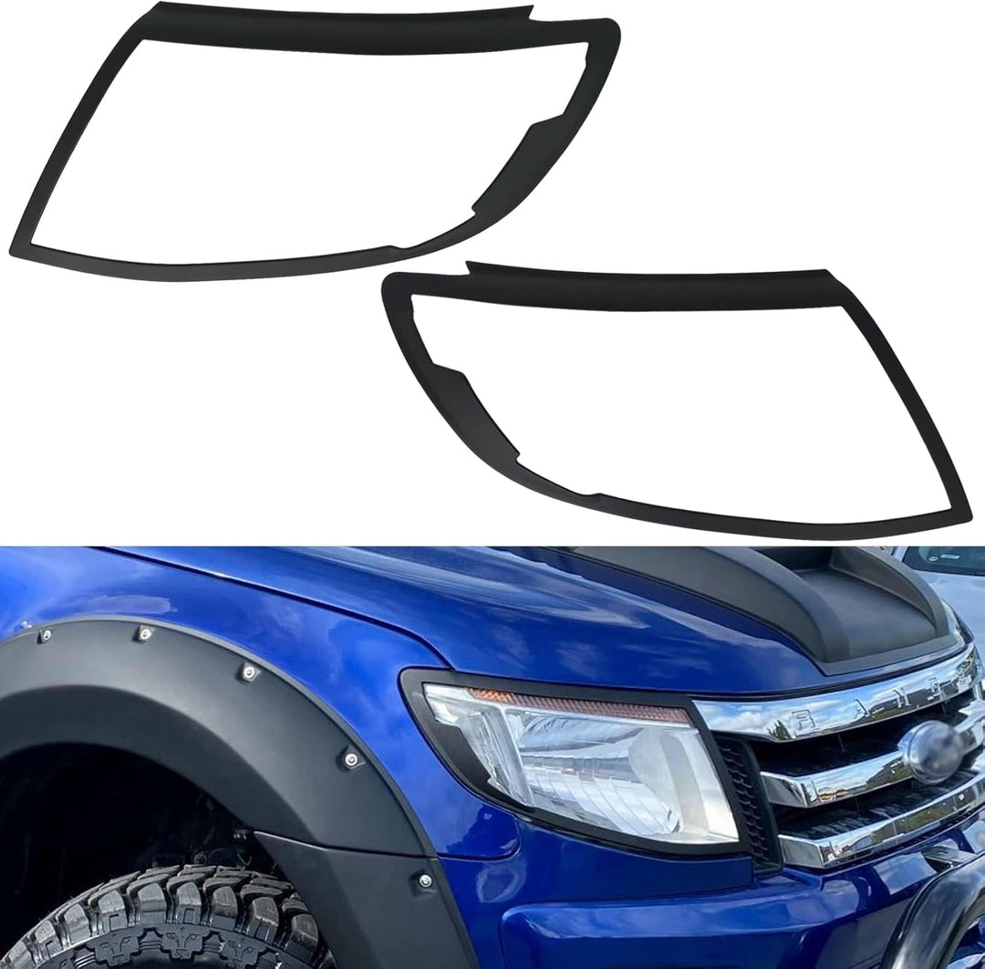 JHCHAN Scheinwerferabdeckung für Ford Ranger 2012-2014 T6 Wildtrak XL XLT Limited Tremor Scheinwerfe