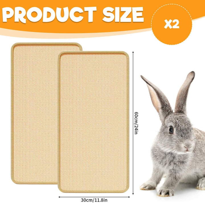 Kratzmatte für Kaninchen, 2 Stück 30×60cm Kratzmatte Kaninchen Kratzteppich Katze Kratzbrett Wand Ha