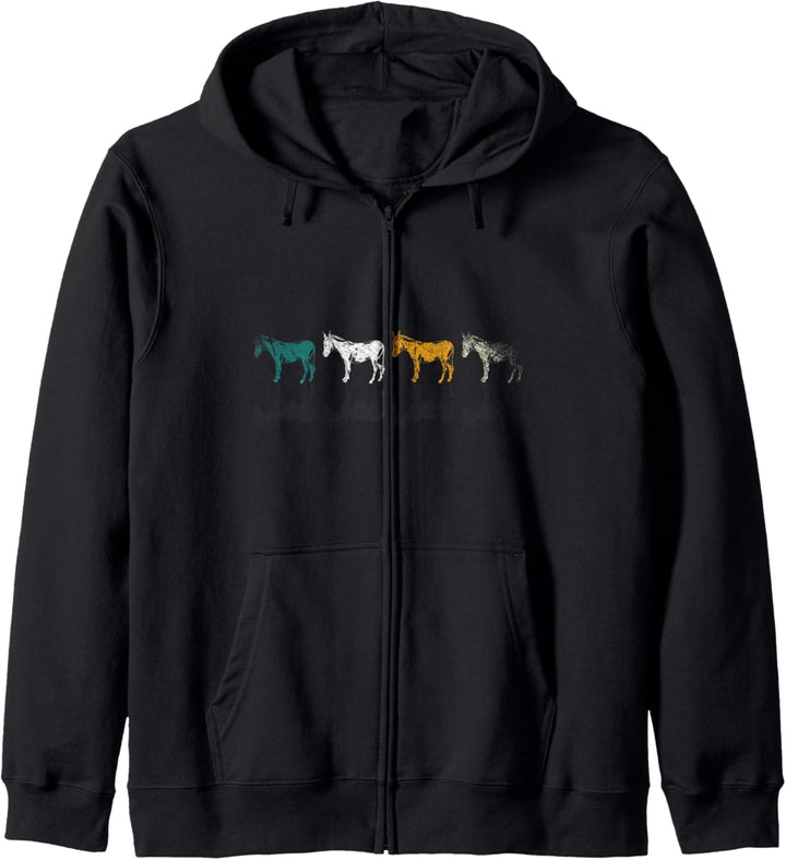 Bauernhof Tier Landwirt Esel Bauer Retro Esel Kapuzenjacke