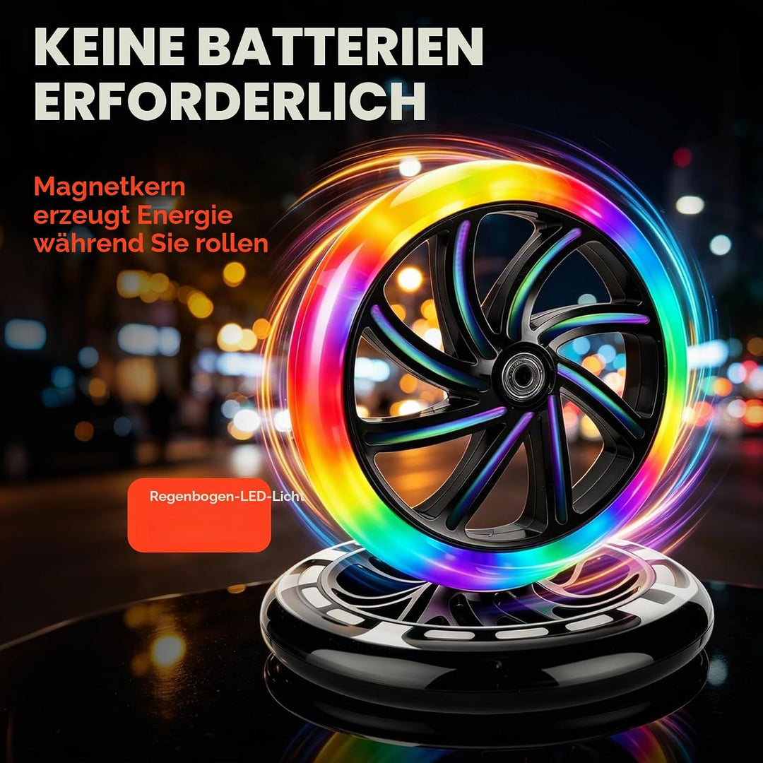 200mm Scooter Rollen, 2 Stück Leuchtende Stunt Scooter Rollen, LED Scooter Räder mit ABEC-7 Kugellag