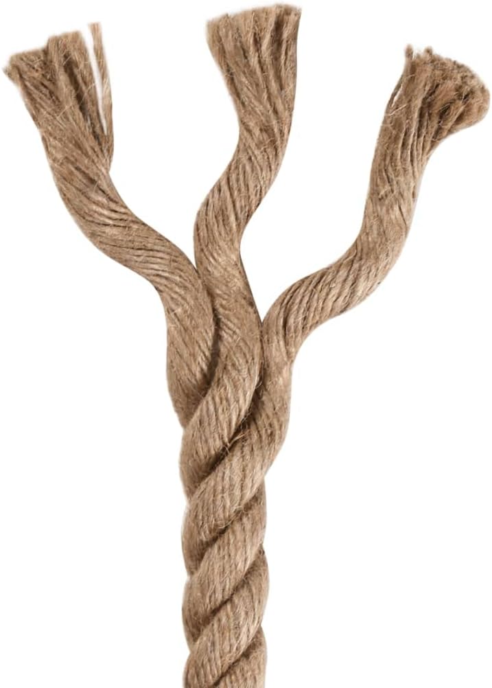 vidaXL Seil 100% Jute 12mm 100m Naturhanf Hanfseil Tauwerk Juteseil Tau Seil 100 m/12 mm, 100 m/12 m