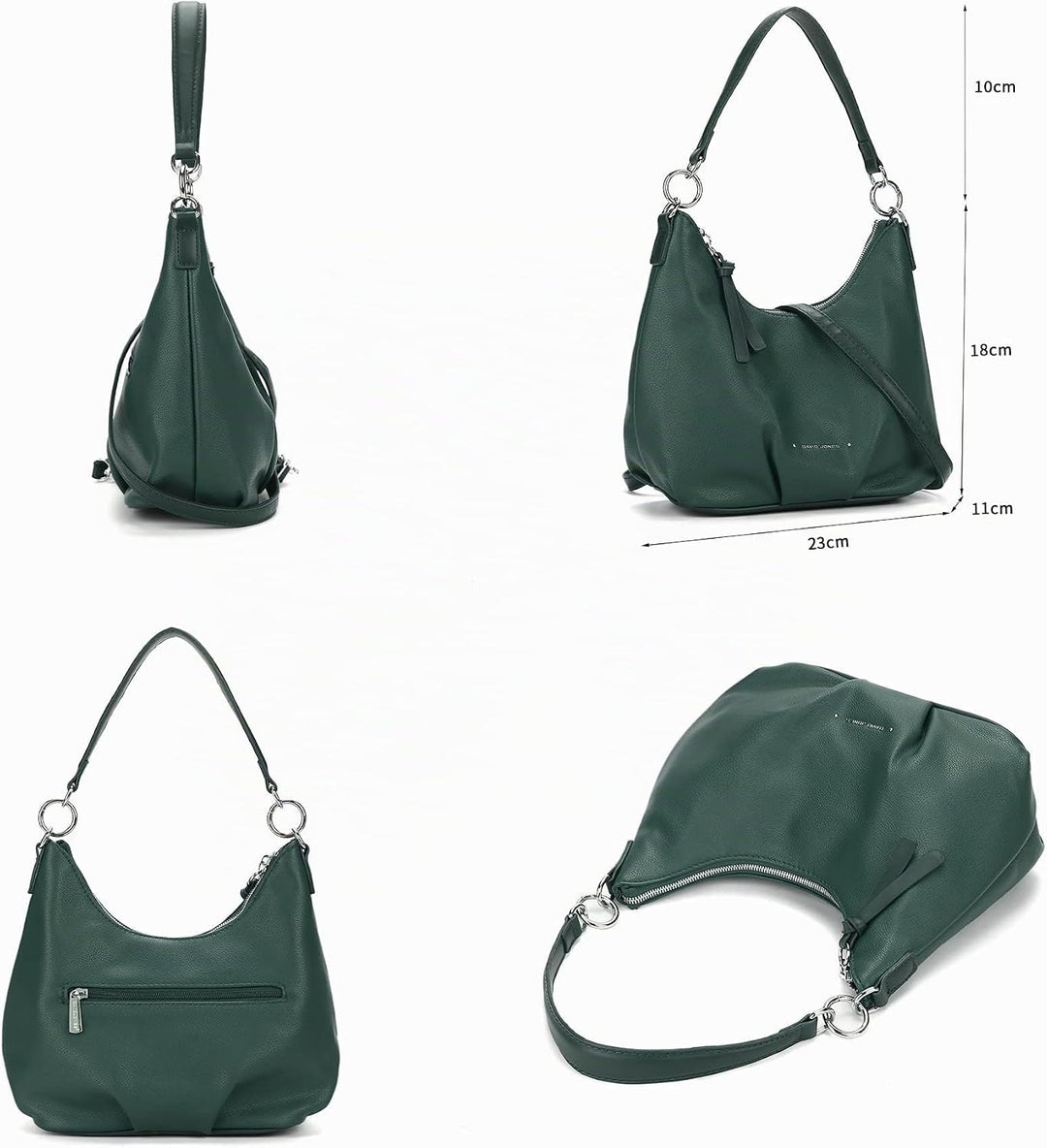 David Jones - Damen Hobo Schultertasche - Mittelgrosse Handtasche PU Weiche Leder - Kleine Shopper T