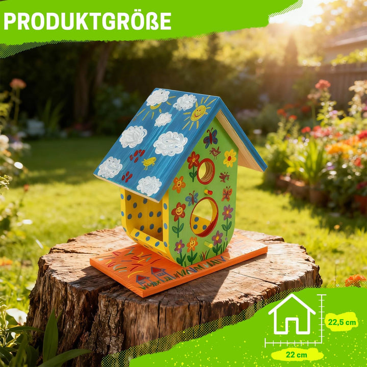 ITA DIY Futterhaus für Vögel zum Zusammenbauen und Bemalen RusticRefuel - Vogelfutterhaus Komplett B