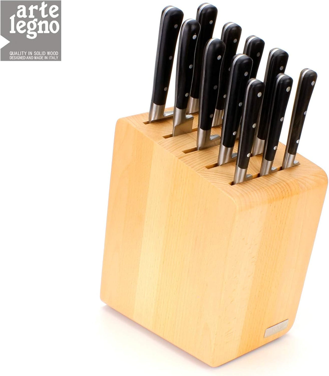 arte legno verona 41 - Messerblock Messerhalter - bis 11 Kochmesser - Klinge max. 25 cm - magnetisch