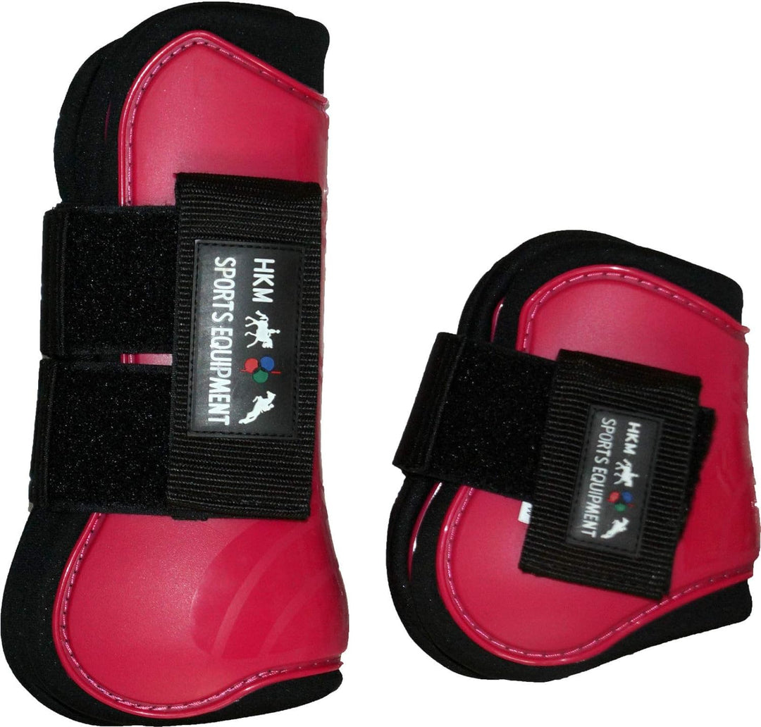 HKM 561240 Springgamaschen und Streichkappen, 4er Set Pony Schwarz/Schwarz, Pony Schwarz/Schwarz