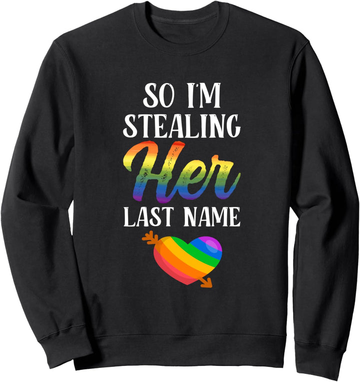 LGBTQ Pride Partnerlook Paar Regenbogen Verlobung Hochzeit Sweatshirt