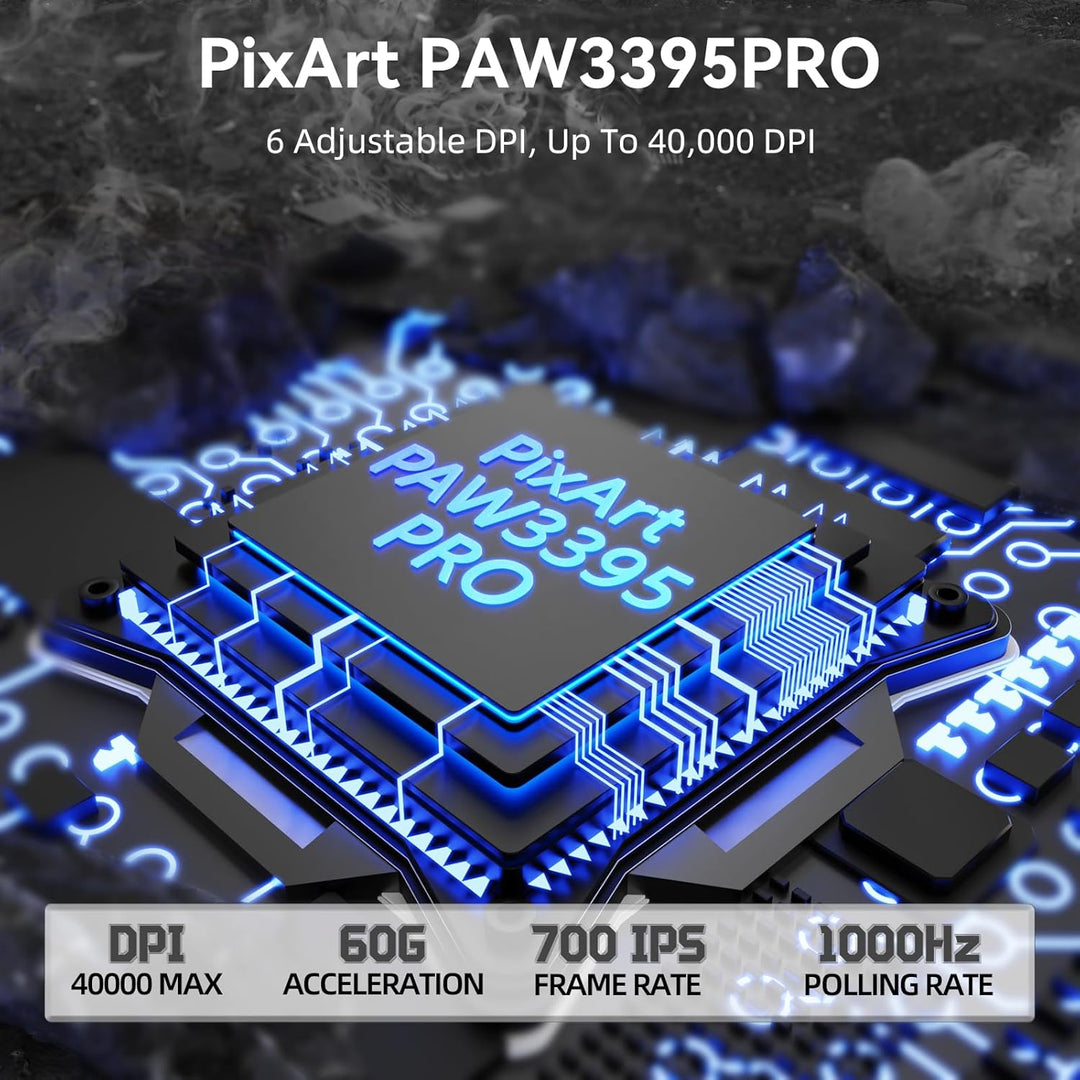 MAMBASNAKE M3 39g SUPERLEICHTE Kabellose Gaming-Maus mit Spiralkabel, PixArt PAW3395PRO-Sensor, Bis