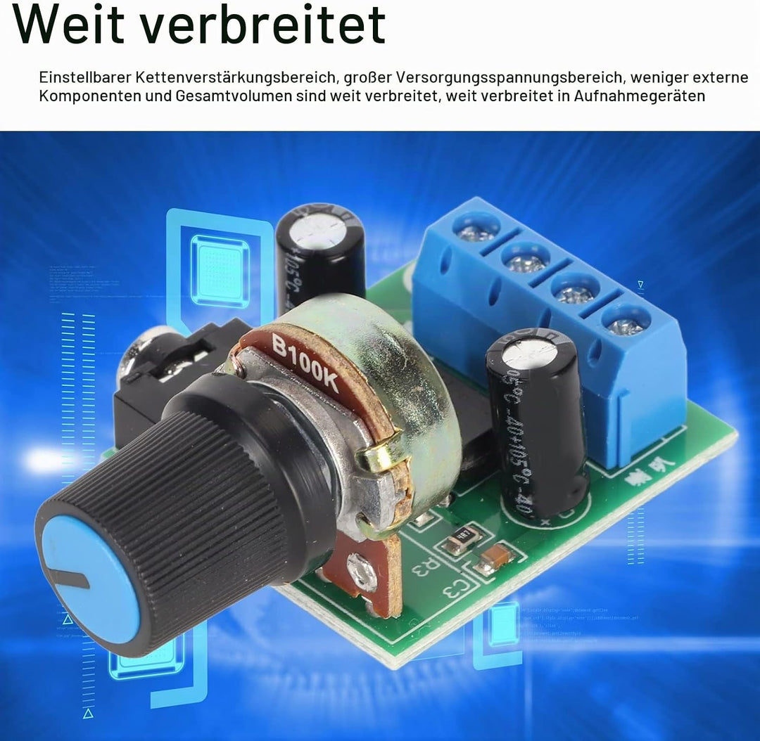 5PCS -Verstärkerplatine, LM386 Audio-Verstärkerplatine, DC 3V Bis 12V Digitaler Stereo-Leistungsvers