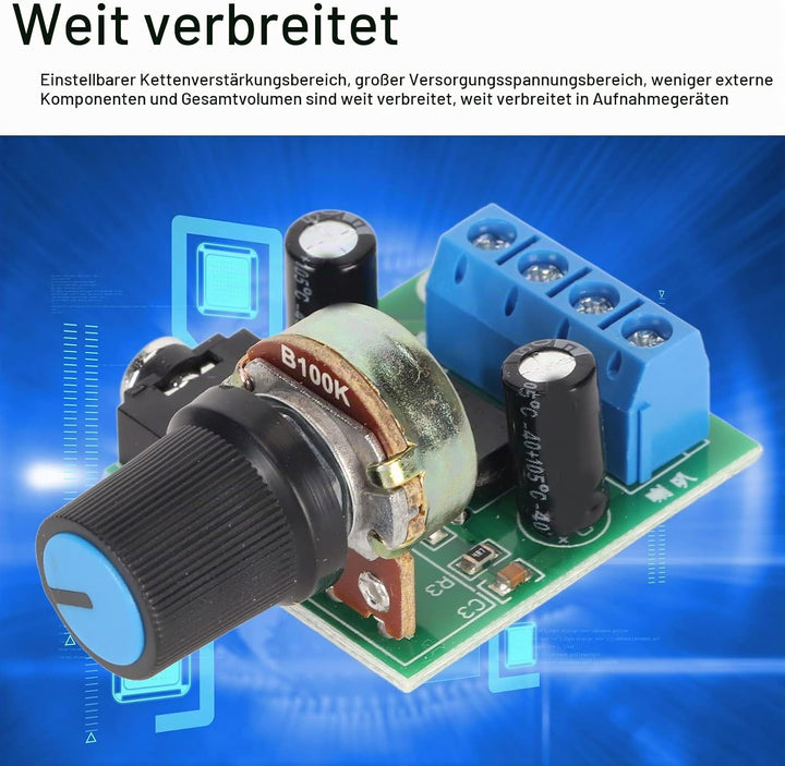 5PCS -Verstärkerplatine, LM386 Audio-Verstärkerplatine, DC 3V Bis 12V Digitaler Stereo-Leistungsvers