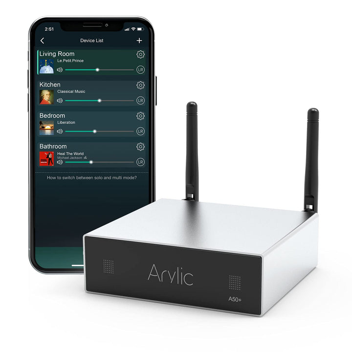 Arylic A50+ WiFi &amp; Bluetooth Heimverstärker TPA3116 Mit 50+50W 24V DC/2.0 Stereokanal, AirPlay DLNA,