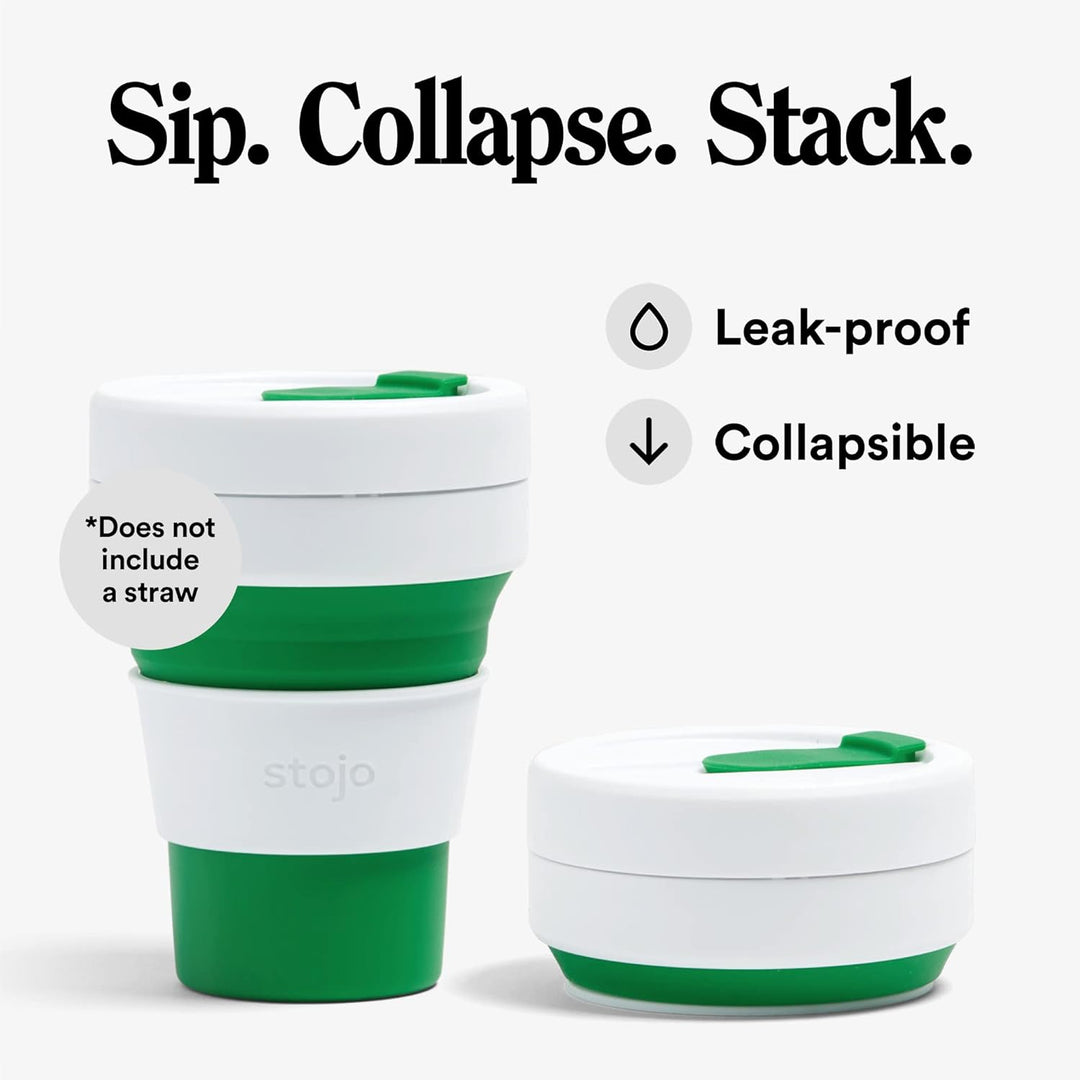 Stojo Collapsible Pocket Cup, Silikon, grün, 5 x 13 cm, Grün