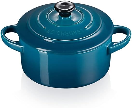 Le Creuset Mini-Cocotte aus Steinzeug, 200 ml, 10 x 5 cm, Deep Teal, 71901106420100, Deep Teal