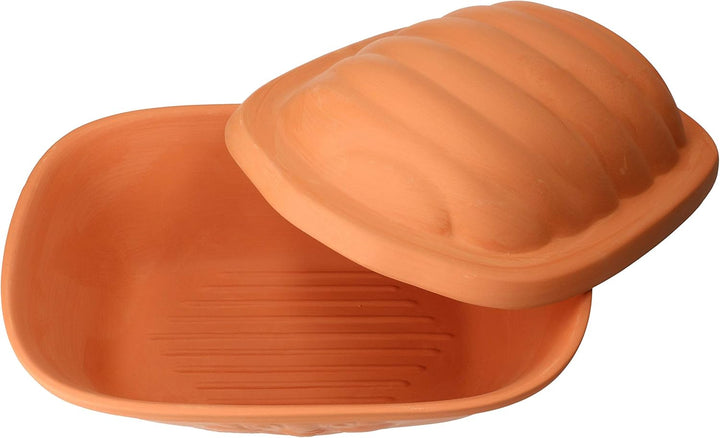 MamboCat Terrakotta-Topf Berti zur Brot-Aufbewahrung I 100% Natur Ton-Behälter mit Deckel hält Toast