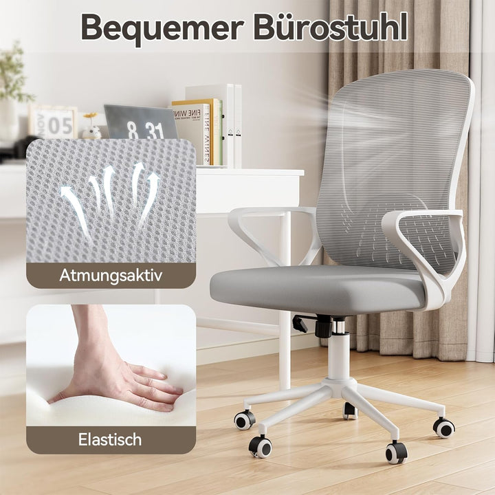 naspaluro Bürostuhl, Ergonomischer Schreibtischstuhl Mit Mesh-Abdeckung, Einzigartiger Lendenwirbels