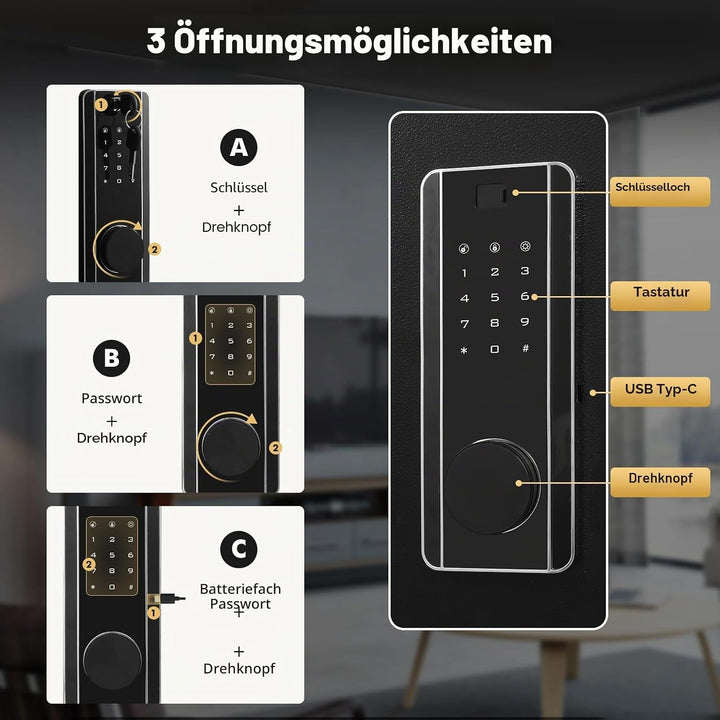 4.2 Cub Safe Tresor für Zuhause,Tresor Feuerfest Wasserdicht mit Schlüssel,Zahlenschloss,Digitaler H