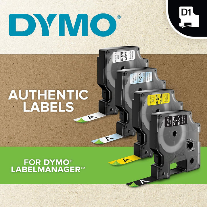 DYMO Standard D1 43613 Etiketten für LabelManager Etikettenhersteller, 0,6 cm B x 6,9 cm L, schwarze