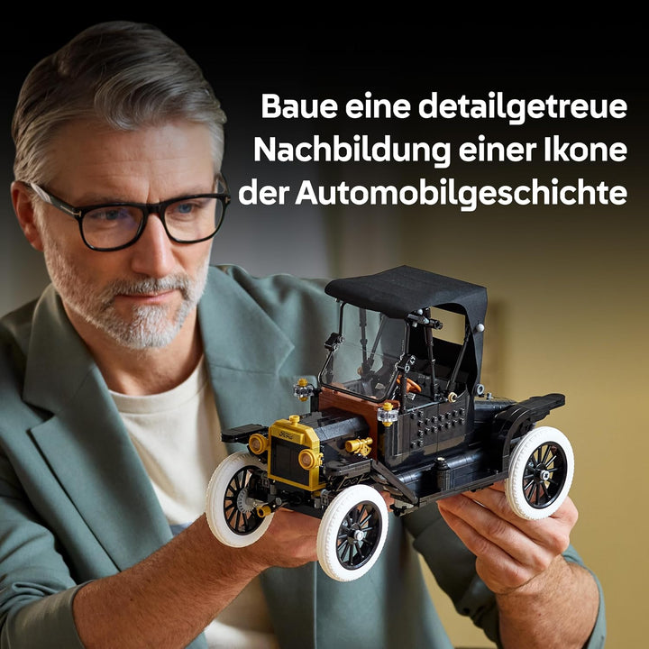 LEGO Icons Ford Model T - Retro Auto Modellbau für Erwachsene - Sammler Ausstellungsset mit Stofffal