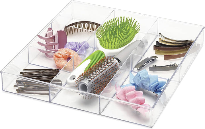 Whitmor Schubladen-Organizer mit 6 Fächern, transparent, Harz Kunststoff, farblos, 6-Section 6-Secti