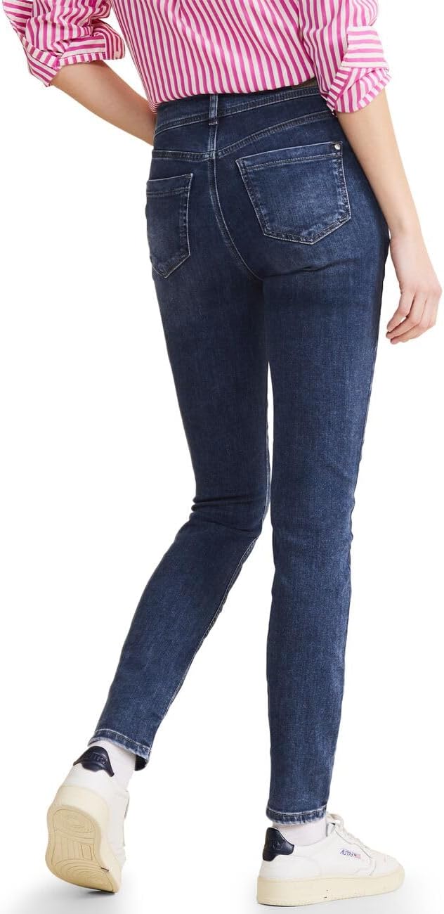 Street One Damen Slim Fit Jeans 25W / 32L Brilliant Indigo Random Wash, 25W / 32L Brilliant Indigo R