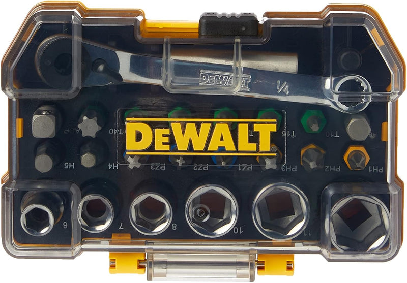 DEWALT Schrauber Bit- und Ratschen-Set (24-tlg., im robusten Case, TSTAK kompatibel) DT71516 1 einhe