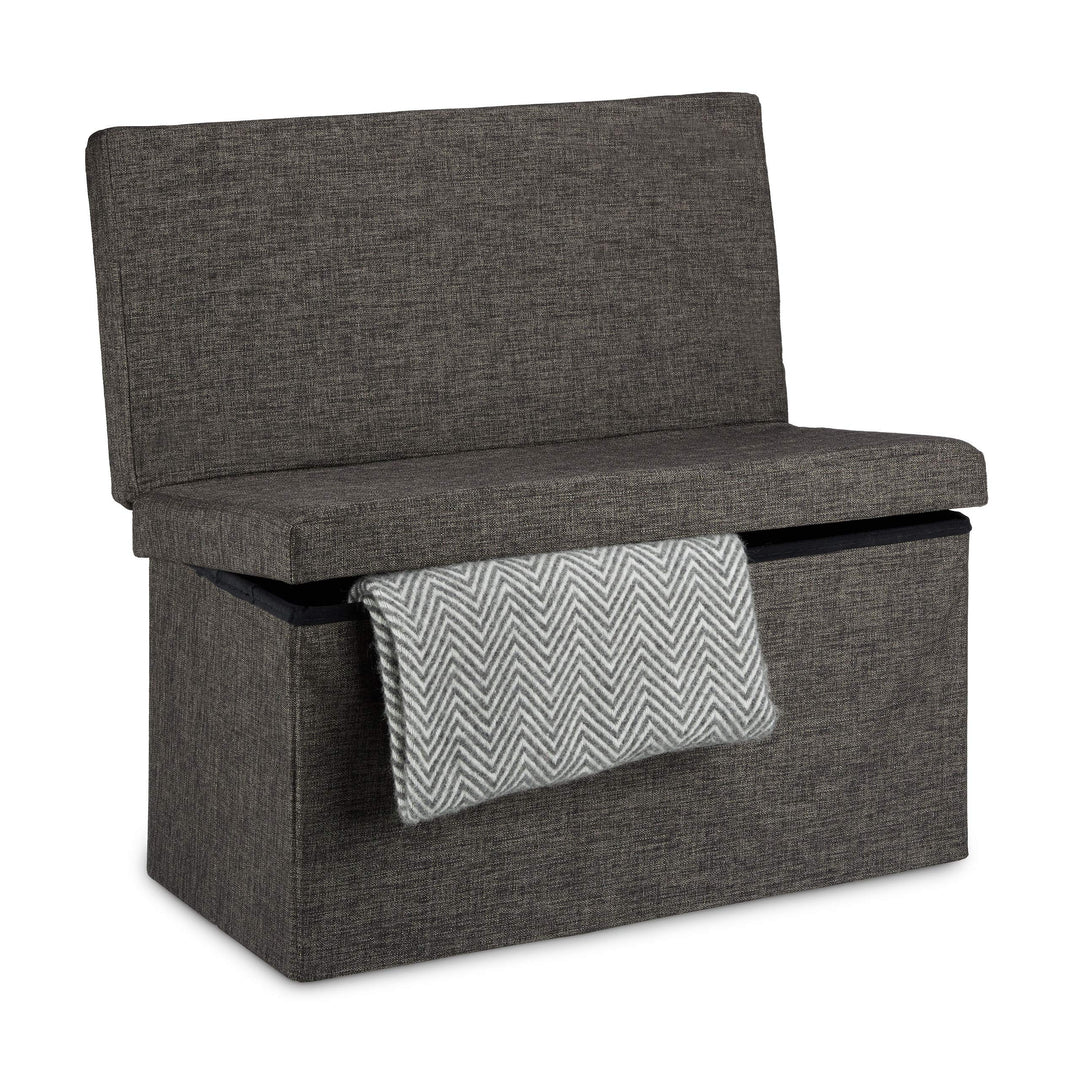 Relaxdays Faltbarer Sitzhocker mit Lehne L HBT 73 x 76 x 38 cm Sitzbank und stabiler Sitzcube als Fu