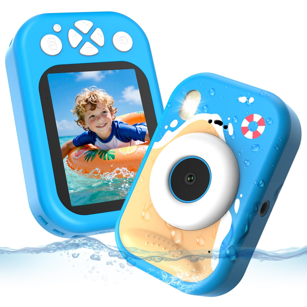 CHAKEYAKE Unterwasserkamera, IP67 wasserdichte Digitalkamera mit 32GB Karte, 1080P 10X Zoom Kinderka