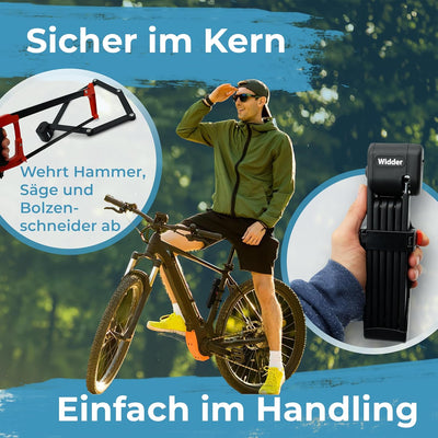 Widder Extrem sicheres Faltschloss Fahrrad [Titan-Stahl Level 15] - Fahrradschloss hohe Sicherheit 9