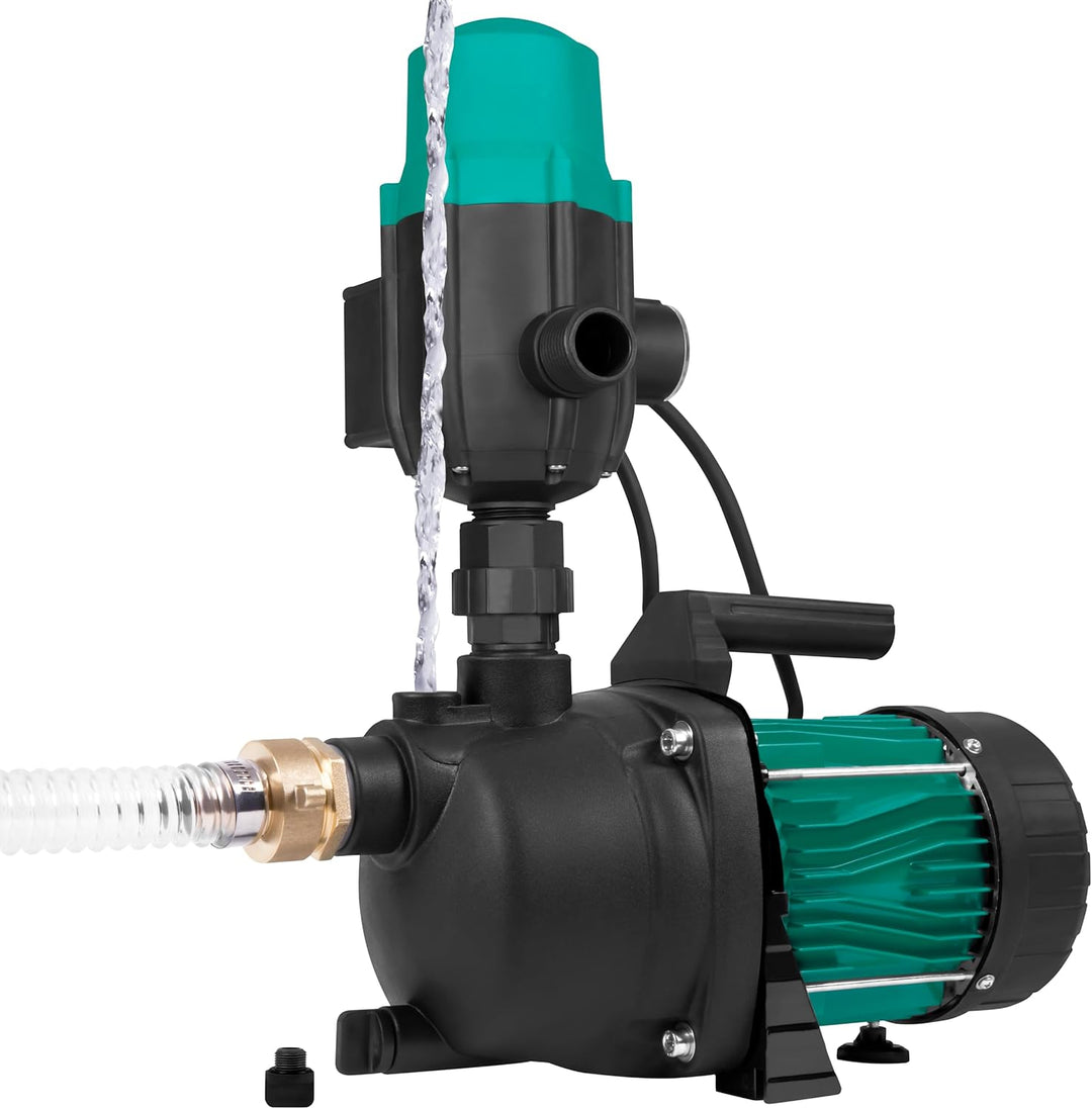 VONROC Gartenpumpe selbstansaugend - Automatische Wasserpumpe 800W, 3300l/h, 4bar - Hydrophorpumpe m