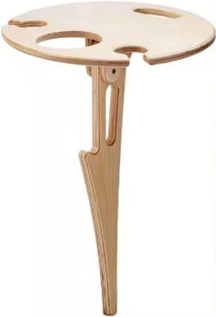 Topyond Tragbarer Klappbarer Weintisch – Outdoor, Garten, Rasen, Picknick, Tragbares Weinregal, Holz
