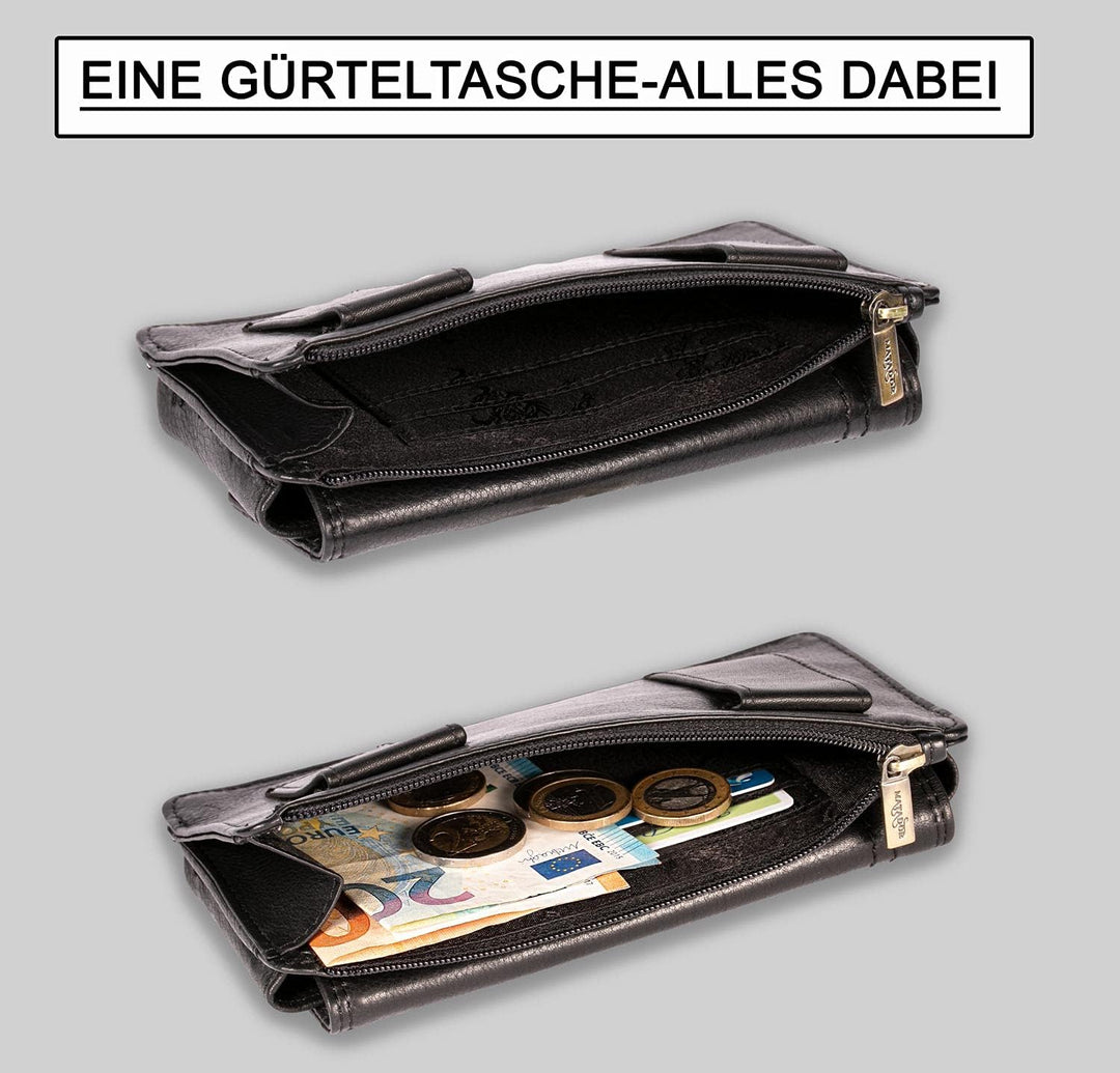 MATADOR Echt Leder Universal Handy-Tasche Holster Gürteltasche Magnetverschluss Quer für Handys bis