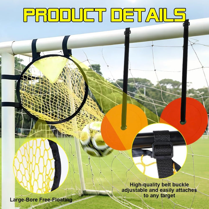 2 Stück Fussballtor Zielnetz, 45 x 60CM Fussball Ziel mit Rahmen, Fussballtor Zielnetz mit 5 Bewegli