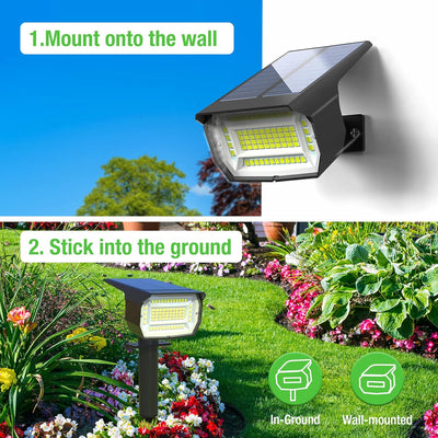 LOTMOS Solarstrahler für Aussen [3 Stück/72LED], 3 Modi IP67 Wasserdicht Solar Gartenleuchten, 3000K