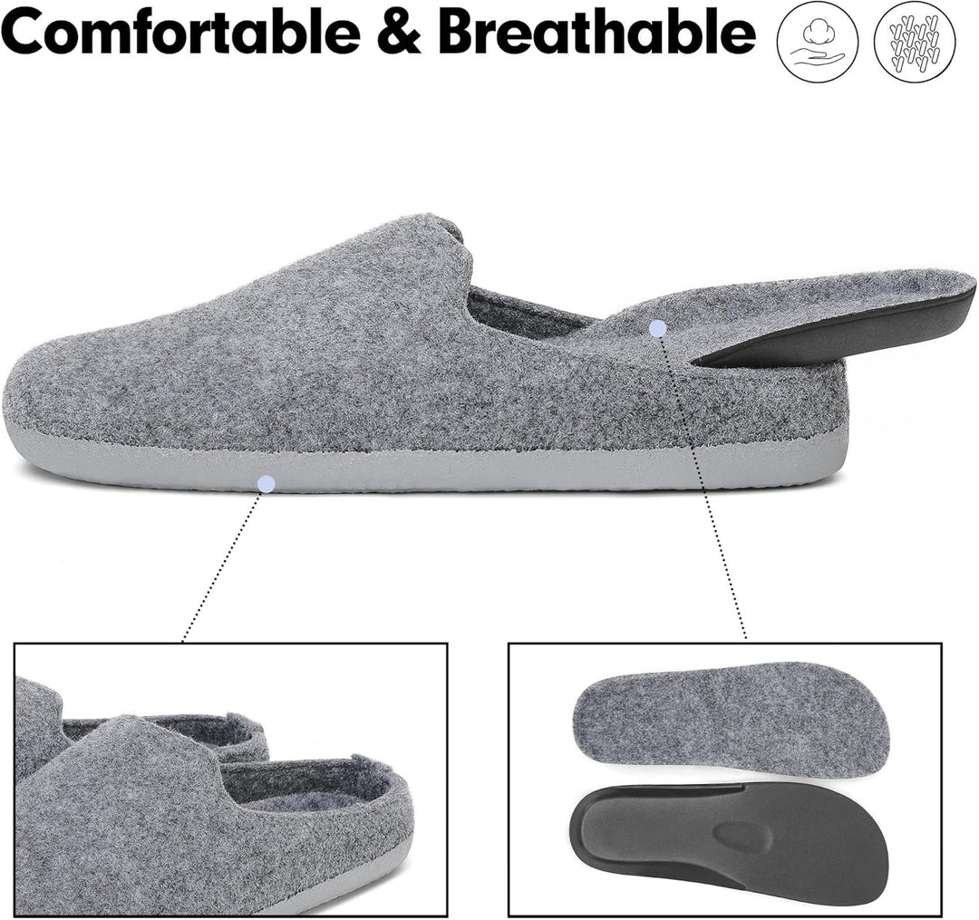 Mishansha Filz Hausschuhe Winter Bequem Filzpantoffeln für Damen Herren Gr.36-48 36 EU Anthrazitgrau